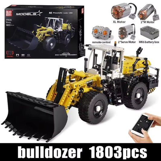 Entdecke den 17026 Motorisierten Pneumatischen Lader L550 - Technisches Autospielzeug mit APP & RC für kreative Baumeister ab 14 Jahren!