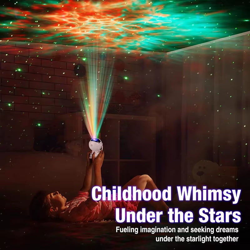 Astronauten-Galaxie-Projektor-Nachtlicht, Weißer Haltestern, Sterne-Projektorlampe Für Kinderzimmer, Raumdekoration Und Geschenk