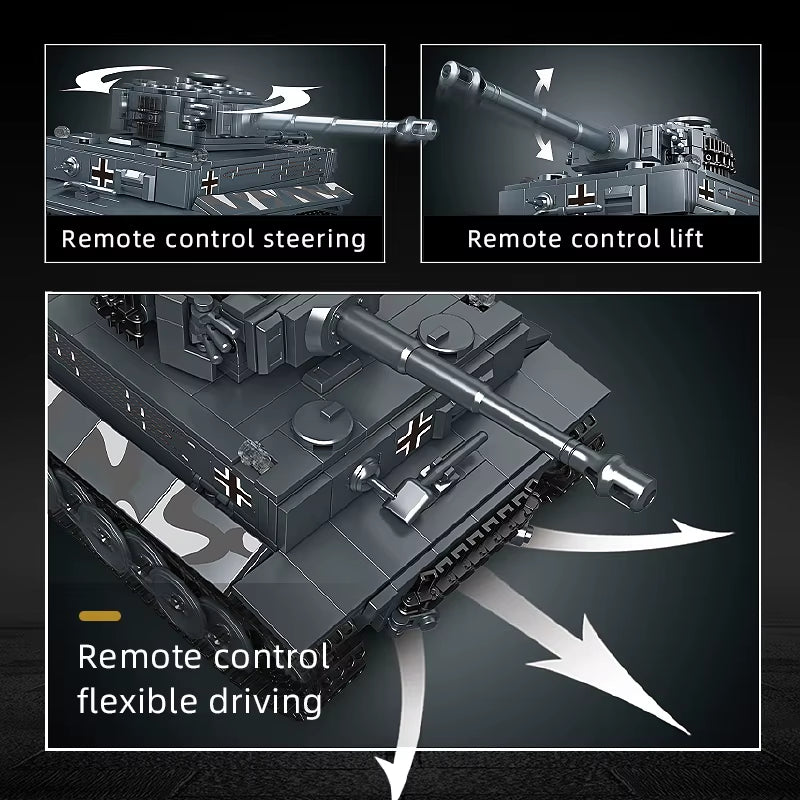 Schimmel König Militärs Pielzeug Die App & RC Motorisierte Tiger Tank Modell Montage Technische Auto Baustein Kinder Weihnachts Geschenke