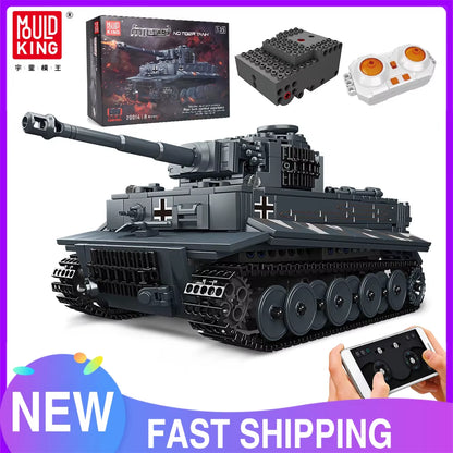 Schimmel König Militärs Pielzeug Die App & RC Motorisierte Tiger Tank Modell Montage Technische Auto Baustein Kinder Weihnachts Geschenke