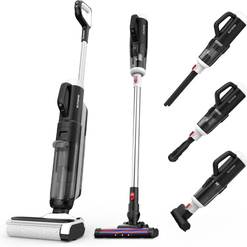 5-In-1 Combo Cordless Wet Dry Vacuum Cleaner - Lightweight Multi-Function Mop & Vacuum for Hard Floors & Carpets, Self-Propelled Vacuum Mop All in One for Whole-House Cleaning