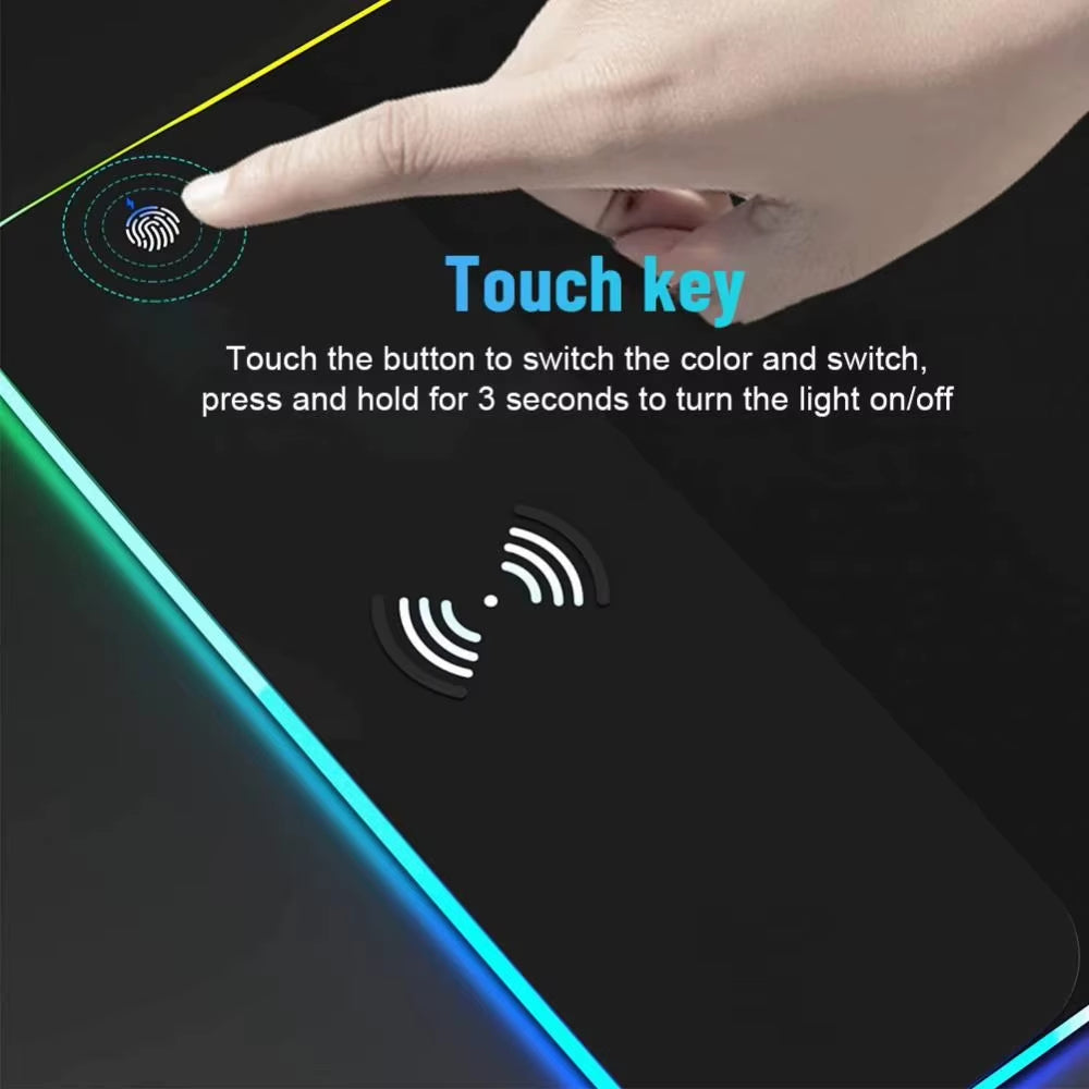 Drahtlose Lade Weiß Maus Pad Schreibtisch Teppich Maus Matte Gaming Laptops Pc Gamer Zubehör Computer Matte RGB Xxl Mousepad