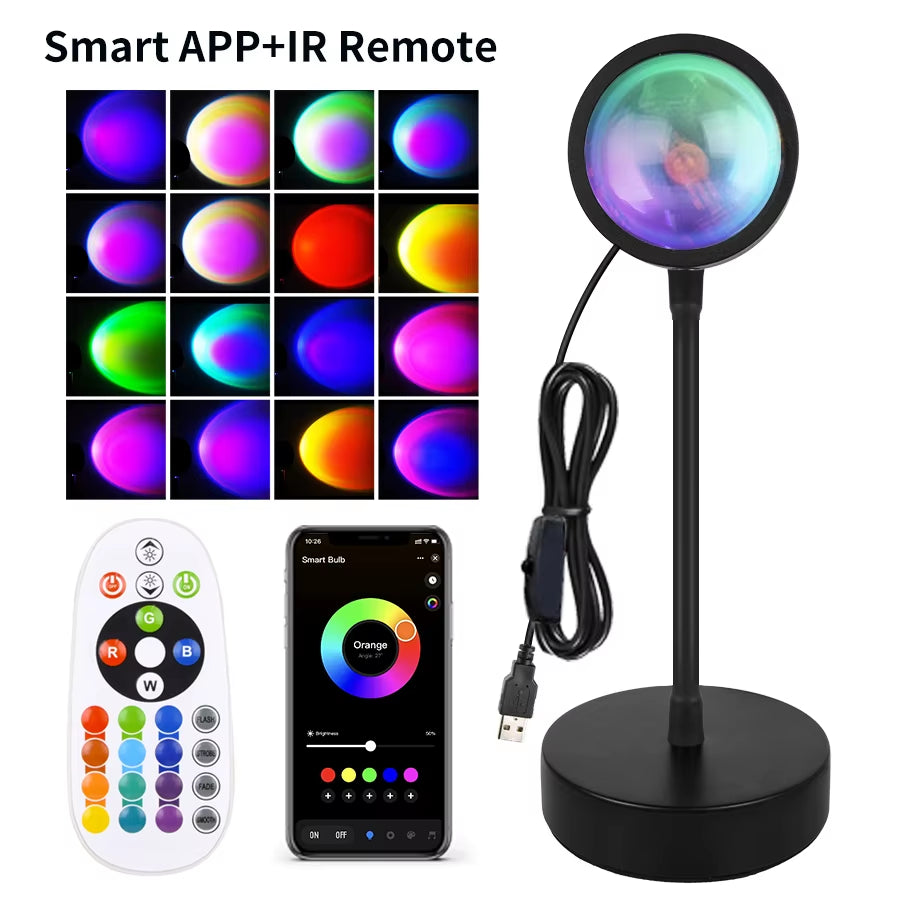 Smart Sunset Lampe Tuya LED Nachtlicht USB RGB Smart Leben APP Remote Projektion Für Raum Dekoration Fotografie Festival Geburt