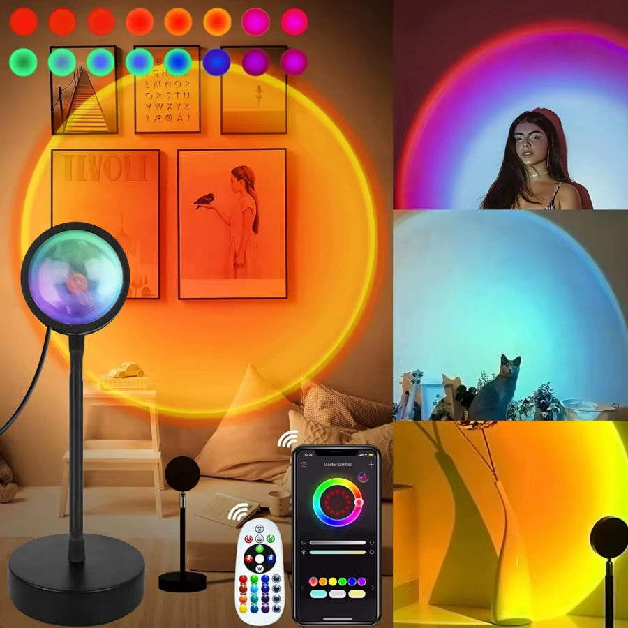 Smart Sunset Lampe Tuya LED Nachtlicht USB RGB Smart Leben APP Remote Projektion Für Raum Dekoration Fotografie Festival Geburt
