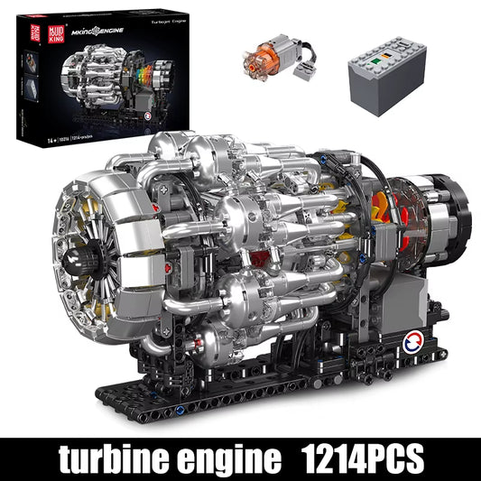 Mould King 10216, Technisches Automotor, Spielzeug, Der Motorisierte Turbojet-Motor, Baustein, Montage, Motor, Ziegel, Kind, Weihnachtsgeschenk