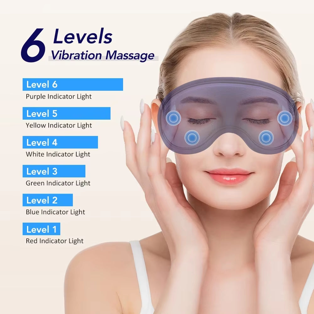 Elektrische Augenmaske, 3D-Massage, Konstante Temperatur, Heiße Kompresse, Vibration Und Intelligentes Timing, Schlafschattierung, Lindert Ermüdung Der Augen