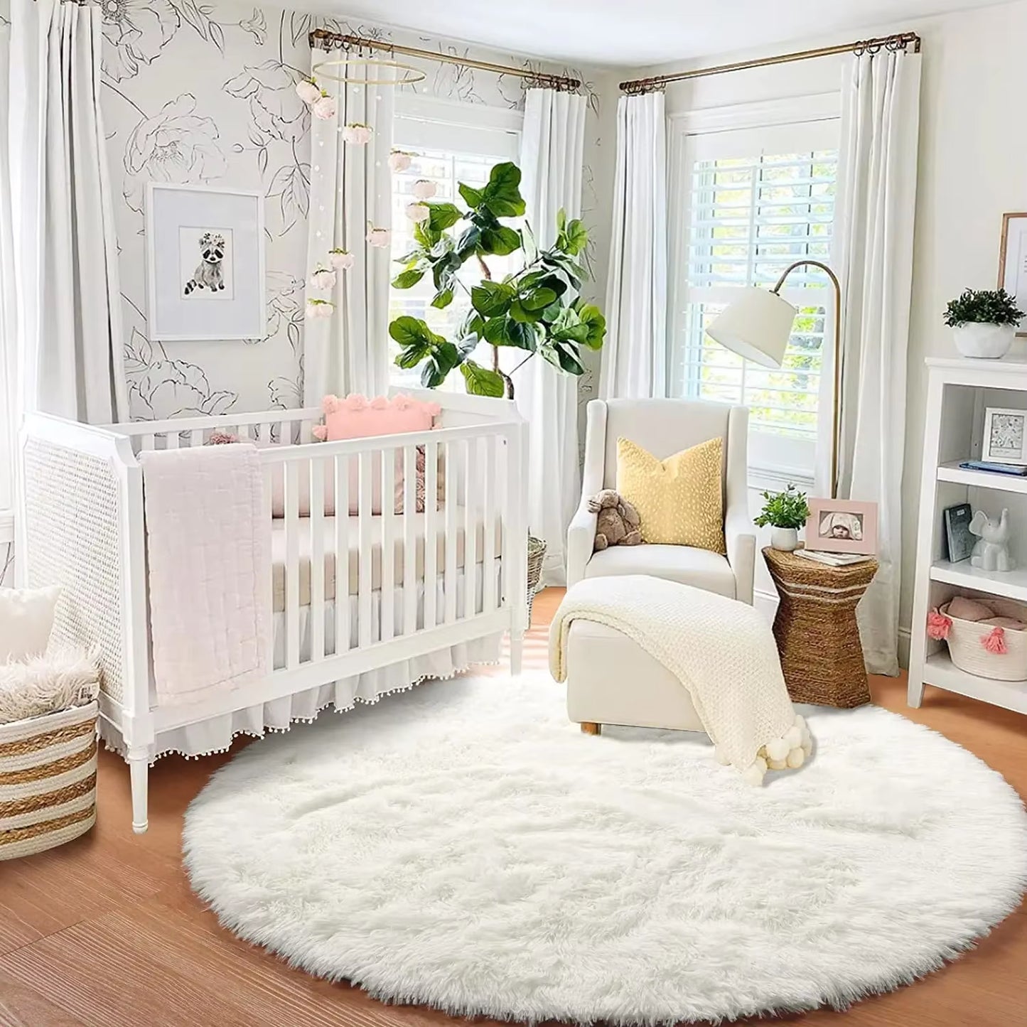 100/120/140/160 Runder Teppich, Flauschig, Weiche Teppiche Für Kinder, Mädchenzimmer, Prinzessinnenschloss, Plüsch-Shag-Teppich, Niedlicher Kreis, Schlafzimmer-Dekor