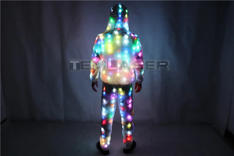LED Jacket Luminous Clothes Creative Light Costume Laser Robot Suit Christmas Halloween Party Cospaly Costume For EDM Music