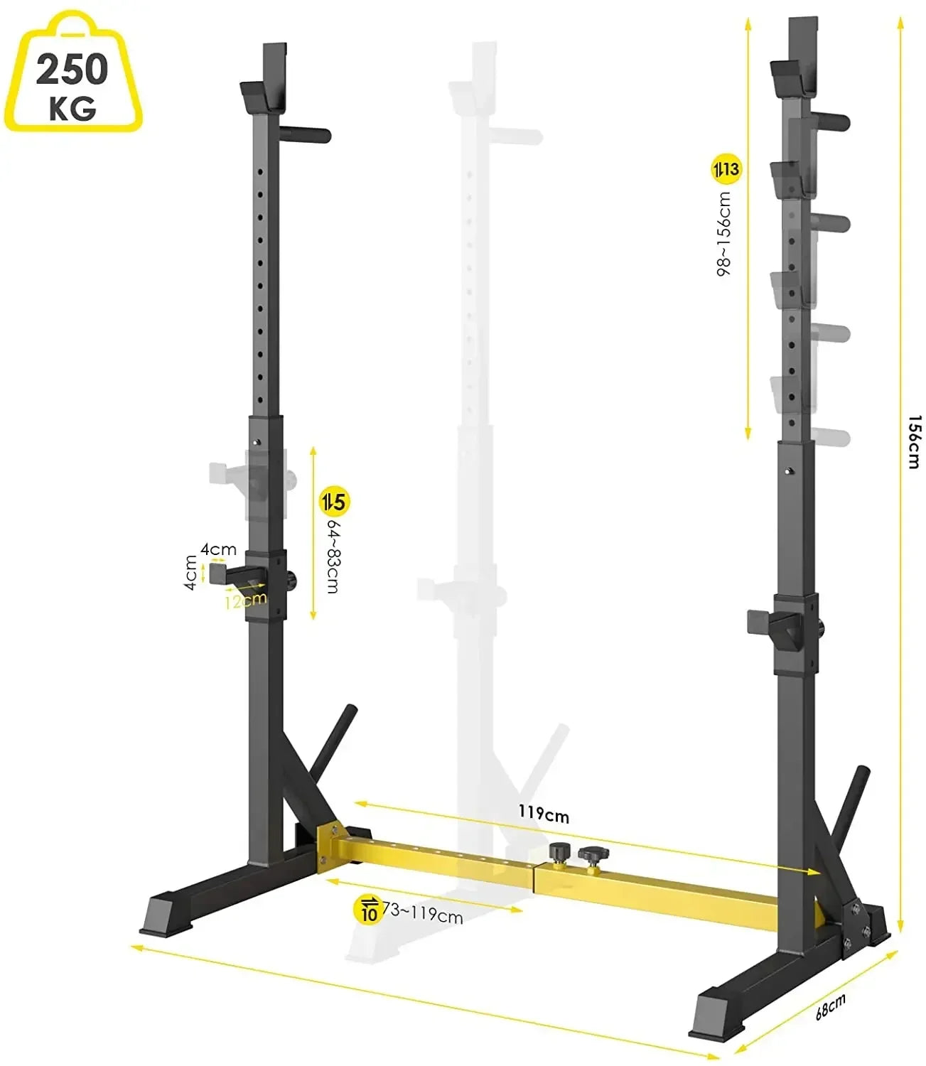 Verstellbare Squat Rack für effektives Krafttraining