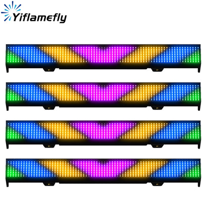 Yiflamefly 1/2/4Pcs 120W RGB 666LED Splicable Wall Washer Light 254Dynamic Show Strobe Stage Light Bar For Wedding Party KTV Bar