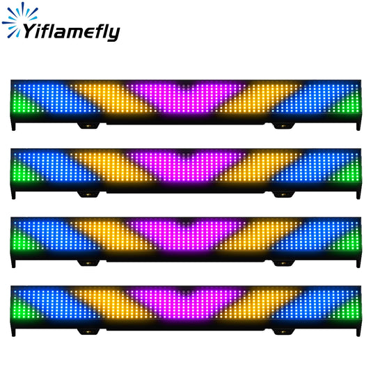 Yiflamefly 1/2/4Pcs 120W RGB 666LED Splicable Wall Washer Light 254Dynamic Show Strobe Stage Light Bar For Wedding Party KTV Bar