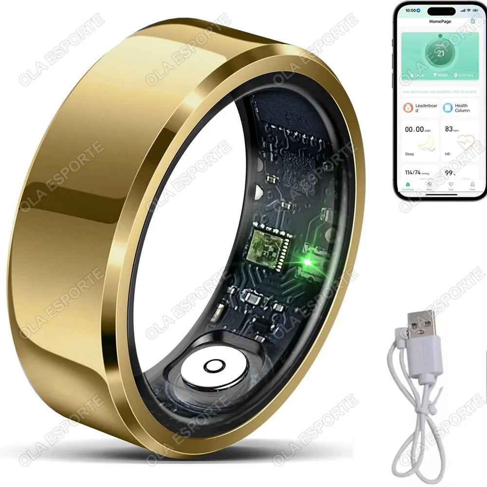 2025 Smart Ring Blutdruck Herzfrequenz Schlafüberwachung Smartring IP68 & 5ATM Wasserdichter Multisportmodus Smartring Mann Frauen