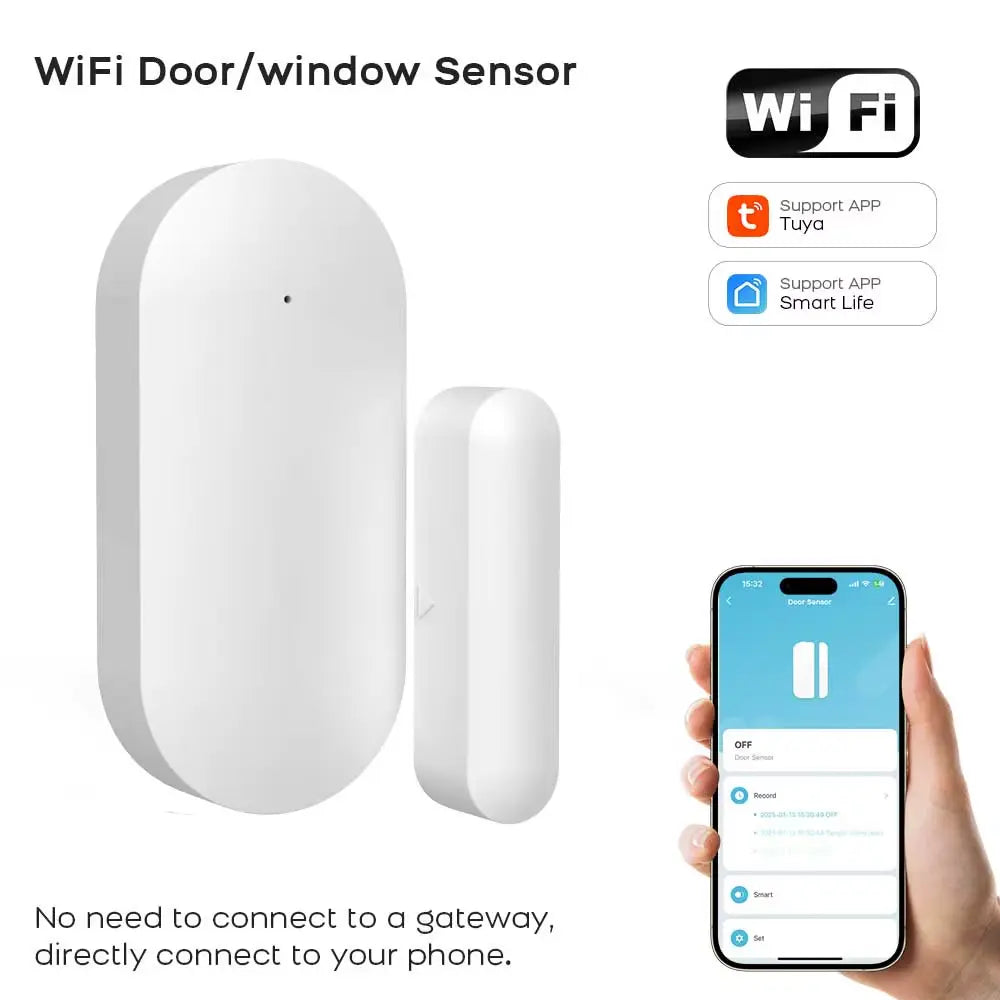 Zigbee/WiFi Smart Türsensor - Tuya Alarm Sicherheitssystem für Tür & Fenster ZwaTronic