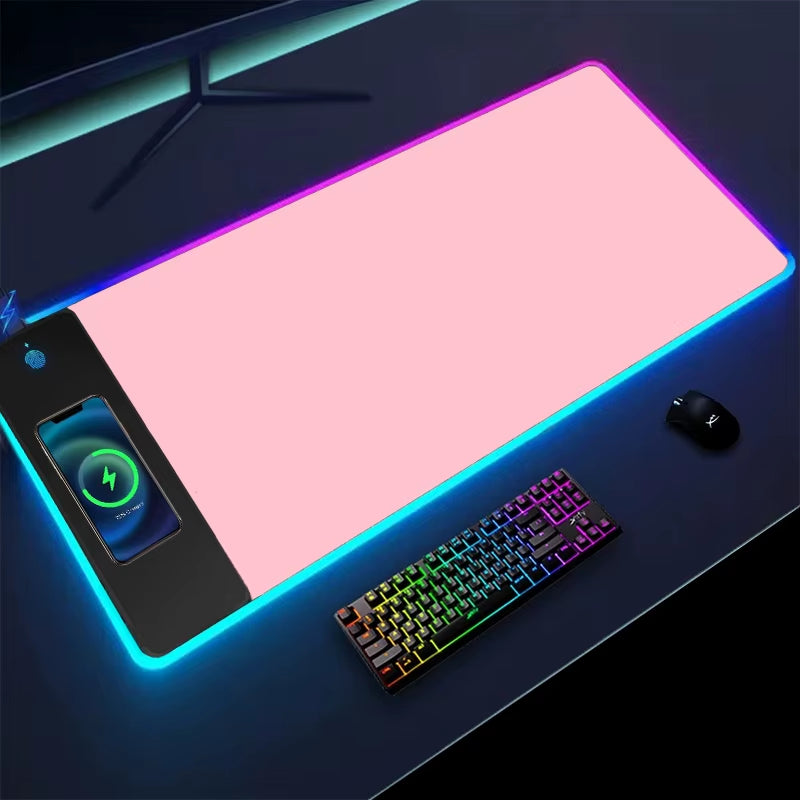 Drahtlose Lade Weiß Maus Pad Schreibtisch Teppich Maus Matte Gaming Laptops Pc Gamer Zubehör Computer Matte RGB Xxl Mousepad