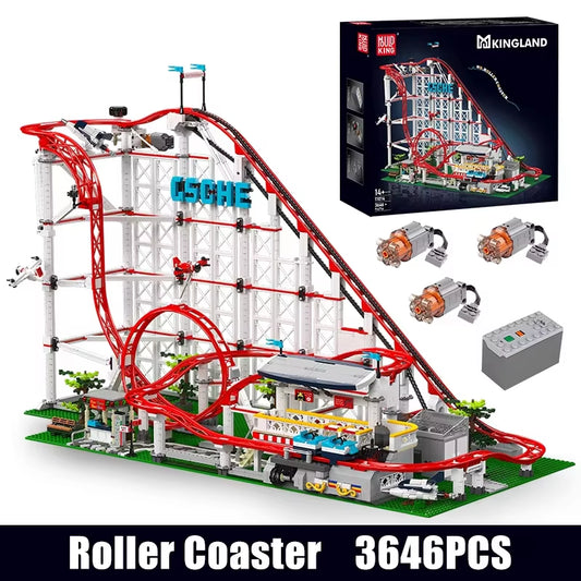 Mould King 11014 Kreativer Motorisierter Roller Coaster - Bausteinset für Technikliebhaber, Kompatibel mit Lego, Perfektes Weihnachtsgeschenk für Kinder ab 14 Jahren