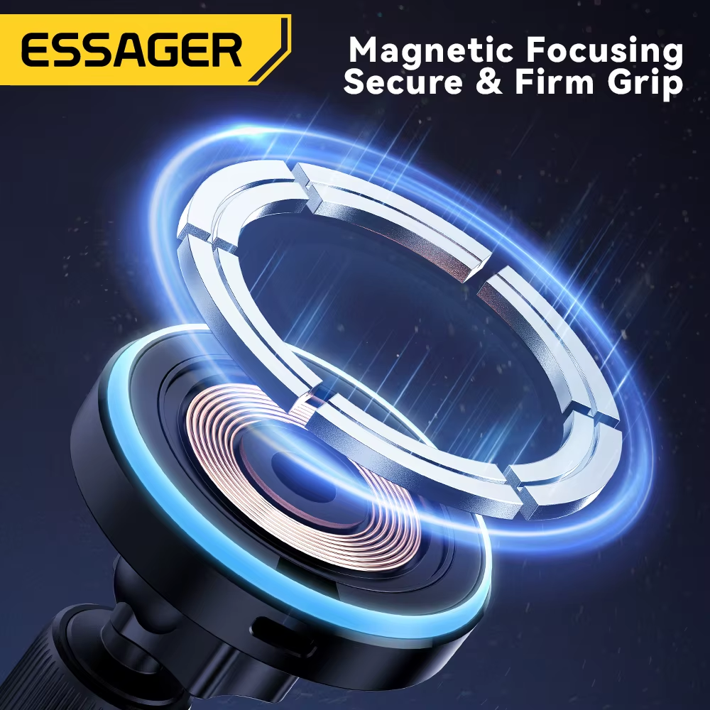Essager 15 W Magnetischer Kabelloser Autotelefonhalter, Verstellbar, 360 Grad, Autoladegerät Für Iphone 15 14 13 Pro, Samsung Universal-Telefon