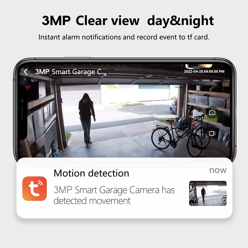 Tuya Smartlife Wifi Garagentoröffner Mit 3MP Kamera Fernbedienung Zwei-Wege-Audio Nachtsicht Aufnahme Alexa Google Unterstützung