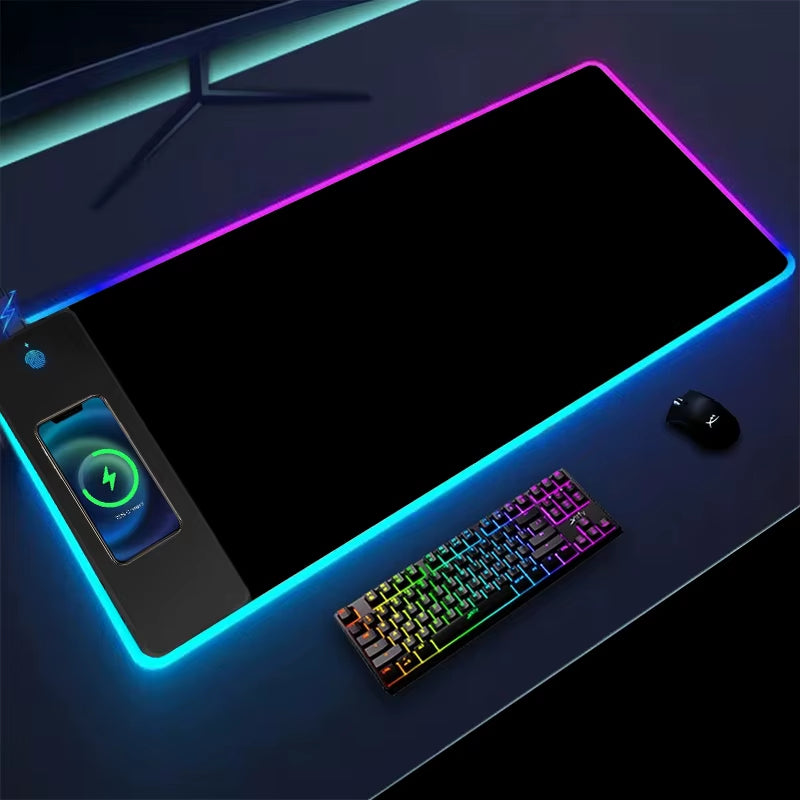 Drahtlose Lade Weiß Maus Pad Schreibtisch Teppich Maus Matte Gaming Laptops Pc Gamer Zubehör Computer Matte RGB Xxl Mousepad